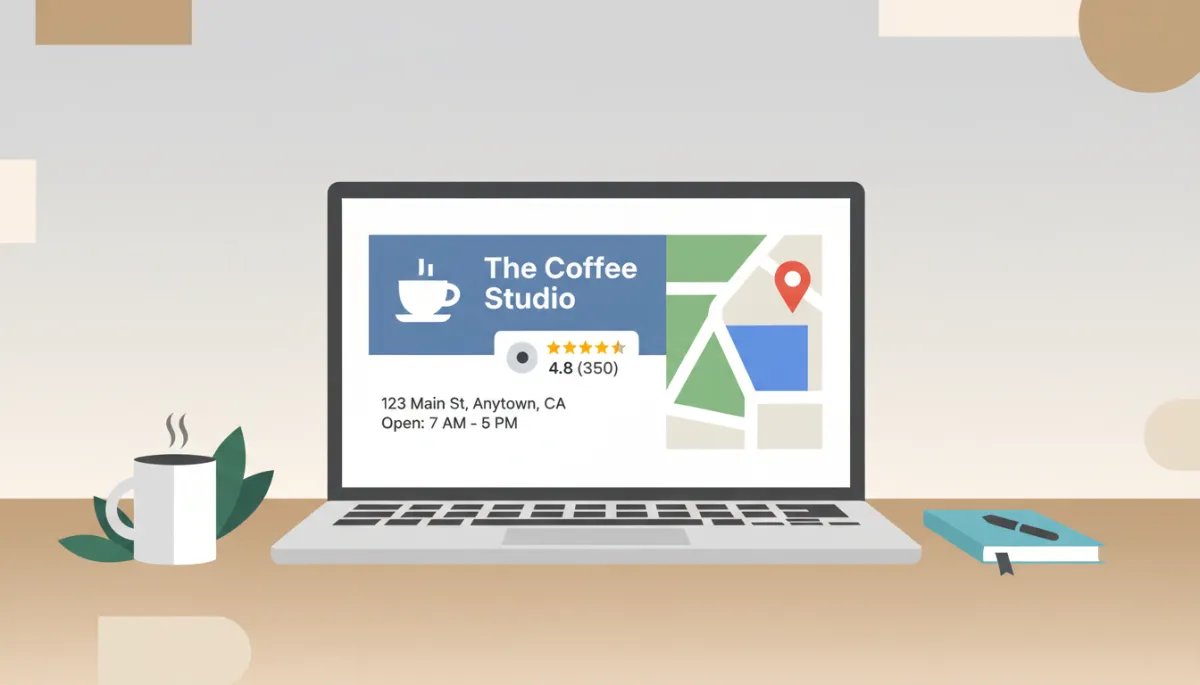 Clean and accurate Google Maps business listing on a laptop screen