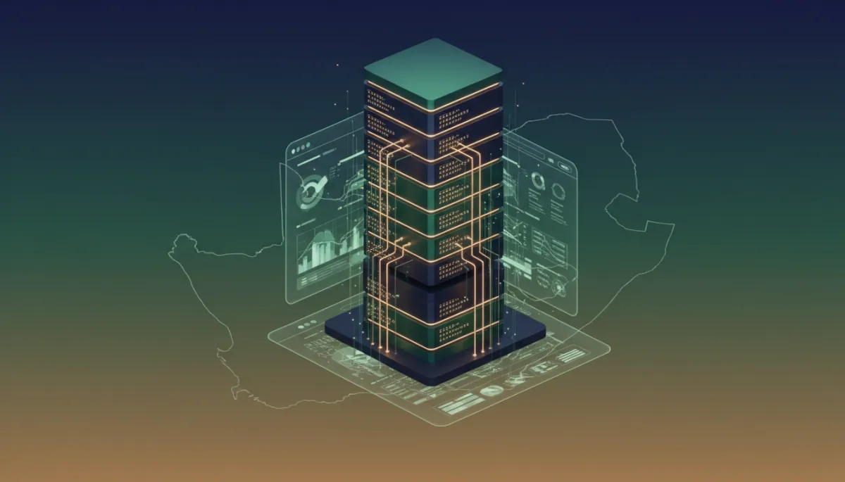 3D render digital art of servers connected to a website interface 3D render digital art of servers connected to a website interface
