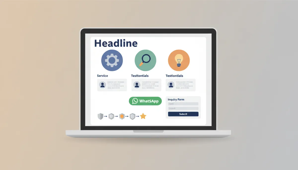 Example of a sales-focused landing page layout with clear calls-to-action