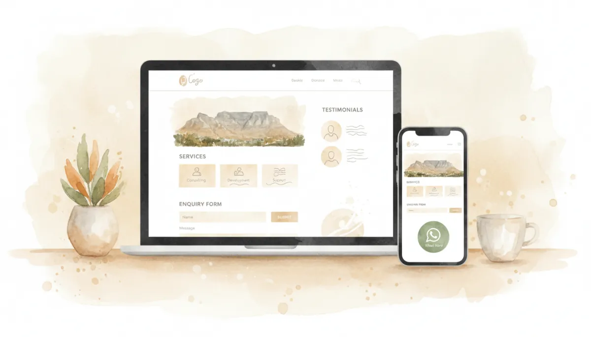 Example of a professional business website layout with clear calls-to-action