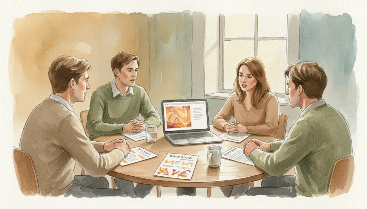Deelnemers bespreken Dorpsdag plannen aan tafel tijdens de bijeenkomst Deelnemers bespreken Dorpsdag plannen aan tafel tijdens de bijeenkomst