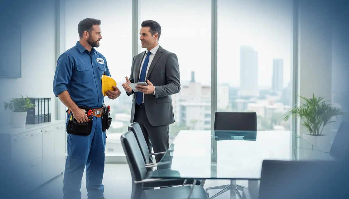 DMC Electric LLC electrician consulting with homeowner about surge protection DMC Electric LLC electrician consulting with homeowner about surge protection