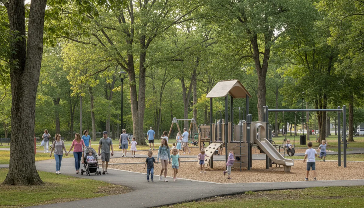 Families enjoying a park and playground in Clarks Summit Pennsylvania
