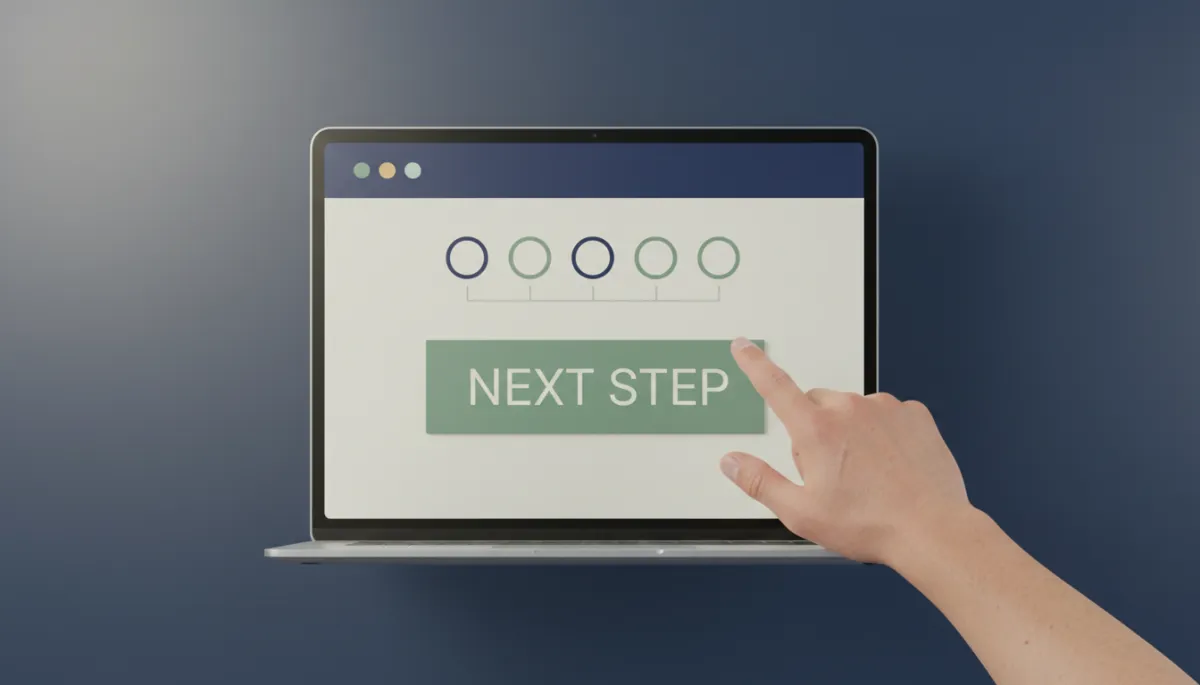 Laptop displaying a step-by-step VA disability online claim form in progress