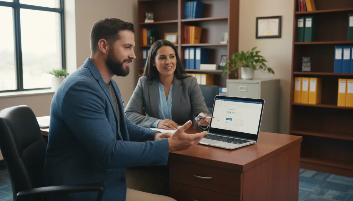 Veteran discussing education benefit options with a college advisor