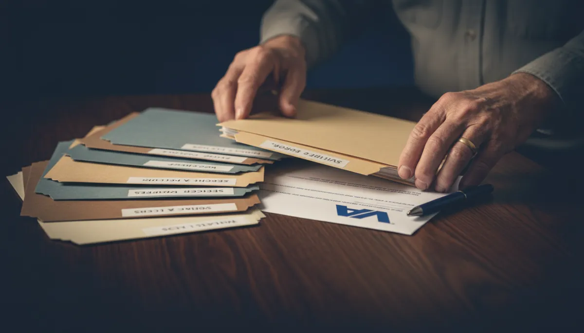 Veteran organizing medical and service records in preparation for a C&P exam