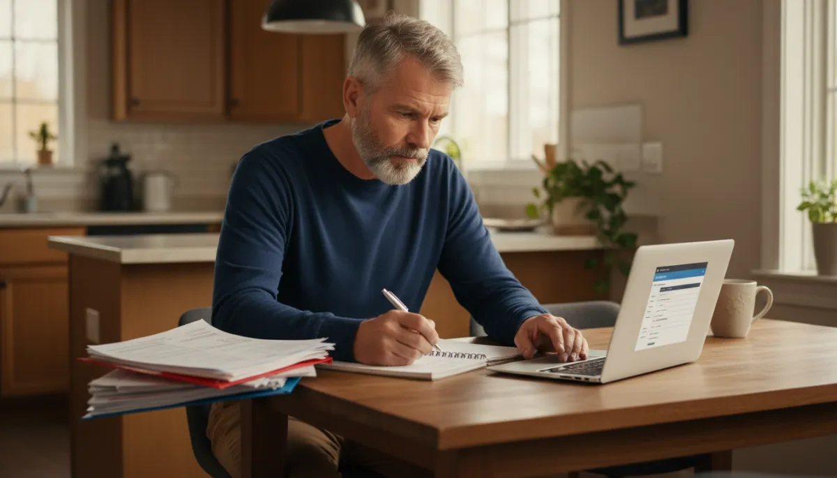 Veteran preparing for a C&P exam by reviewing records and taking notes