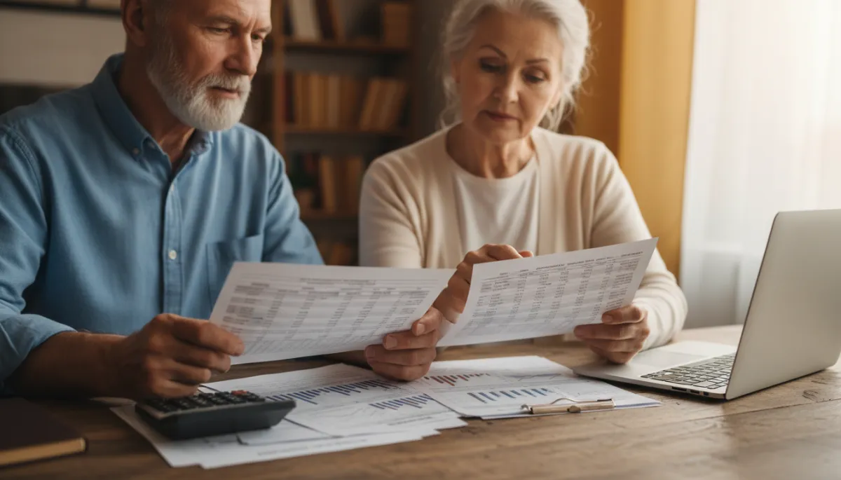 Veteran couple reviewing credit reports and planning their finances together