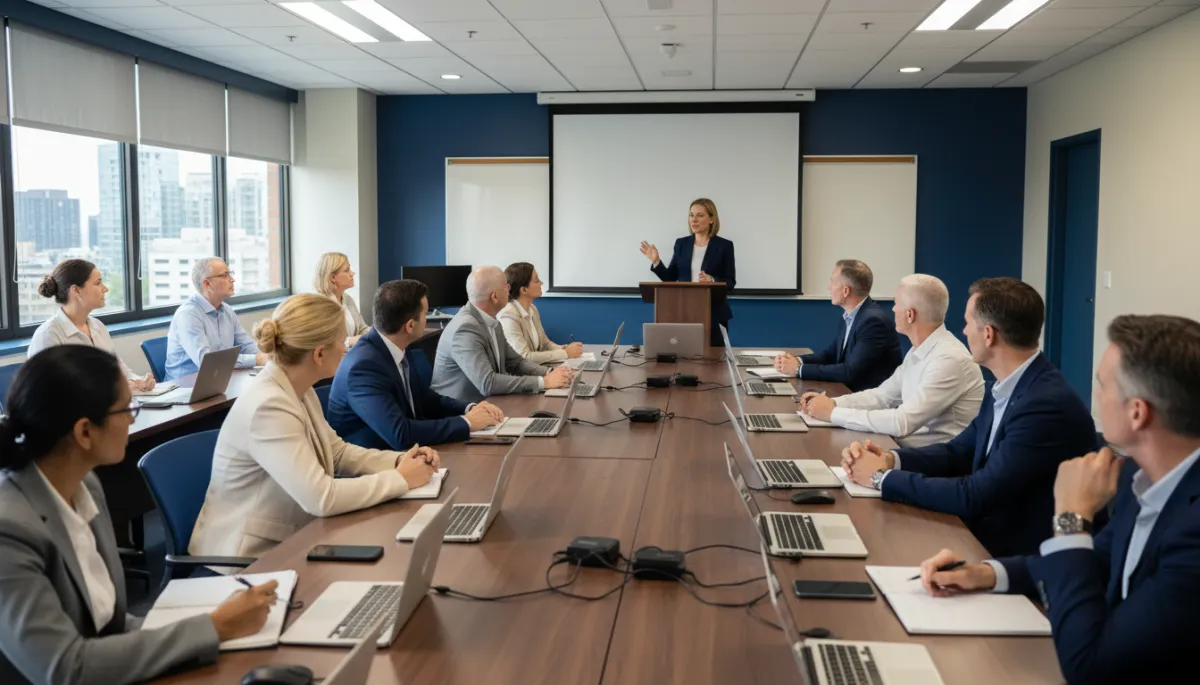 Veterans participating in a job training workshop with computers