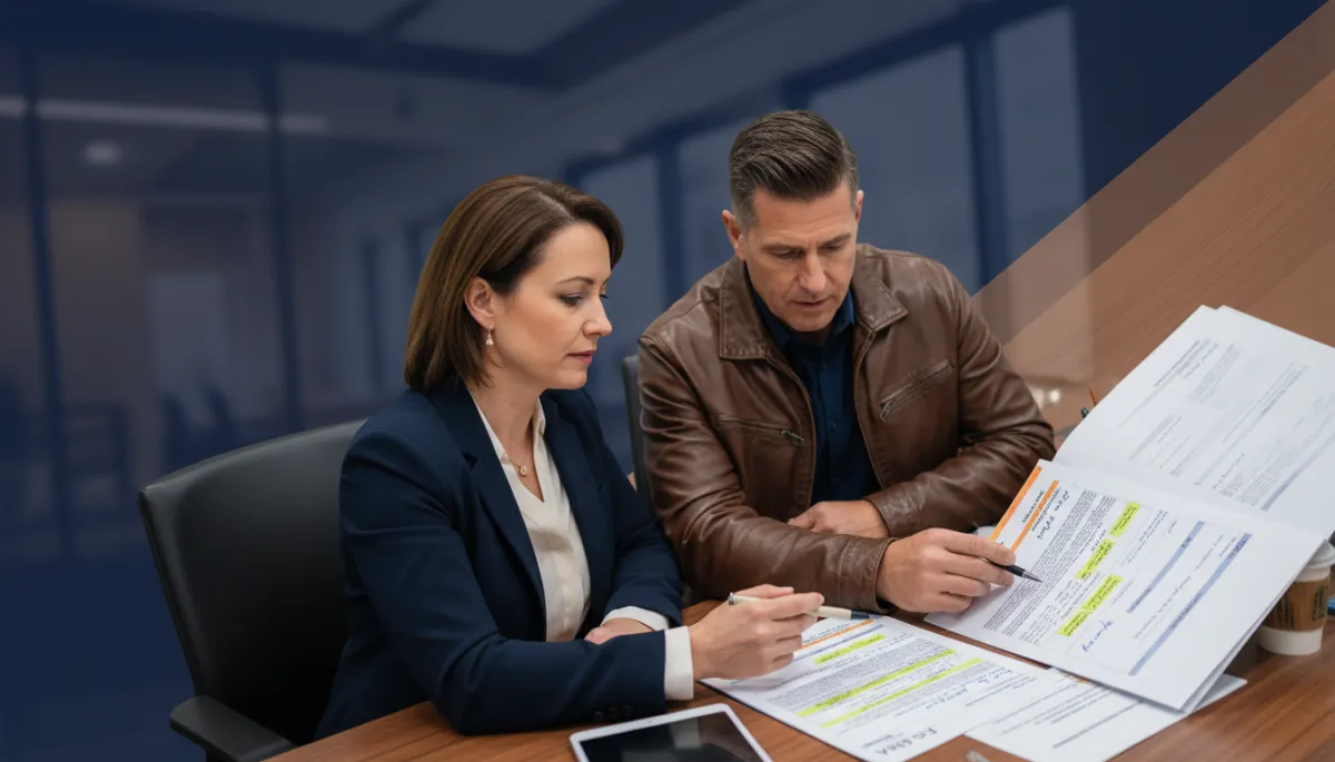 VR&E counselor and veteran reviewing a written rehabilitation plan together