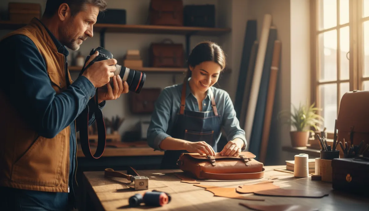 Veteran photographer capturing images for a local small business