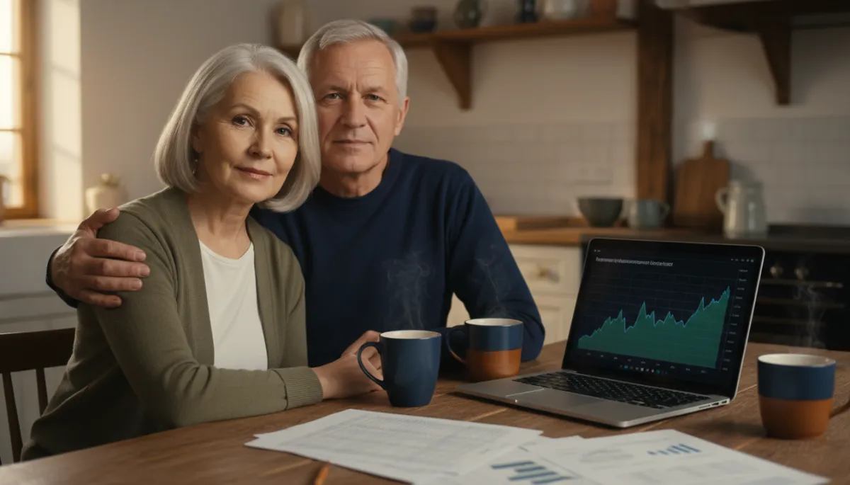 Veteran couple reviewing finances and planning multiple income streams