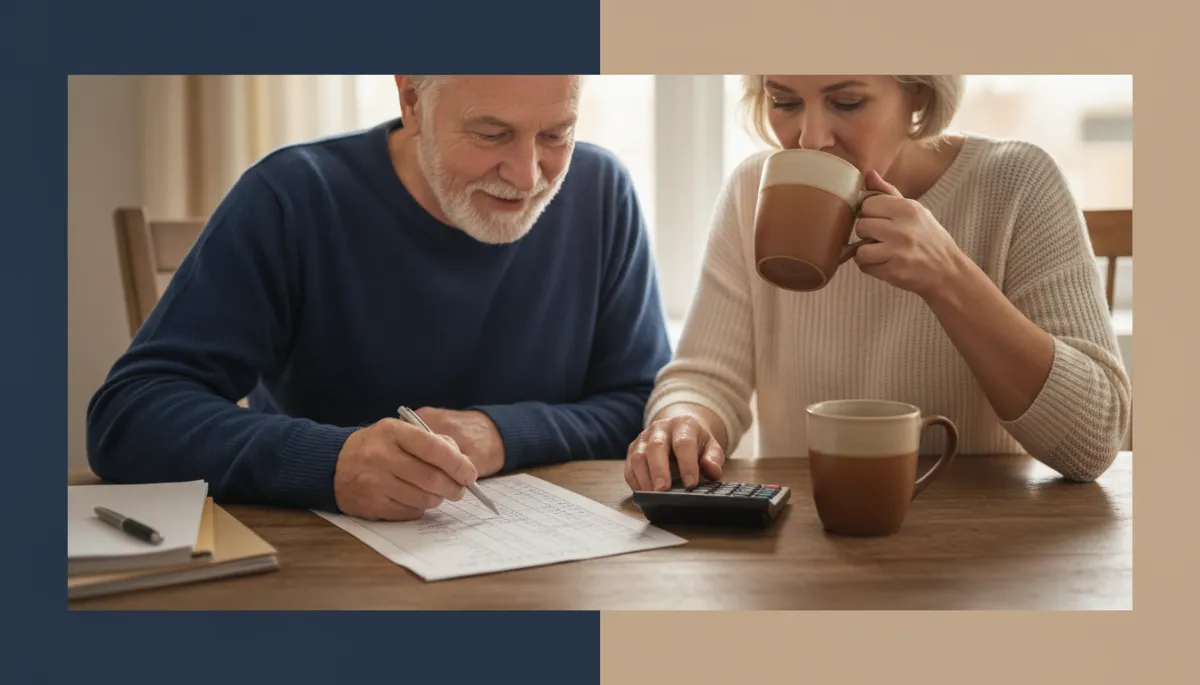Veteran and family member creating a household budget together