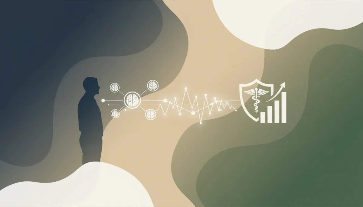 Veteran discussing mental health with a counselor at a desk