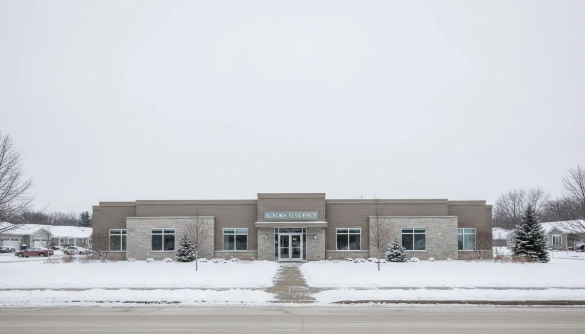 Exterior of a Minnesota assisted living facility in a calm residential area