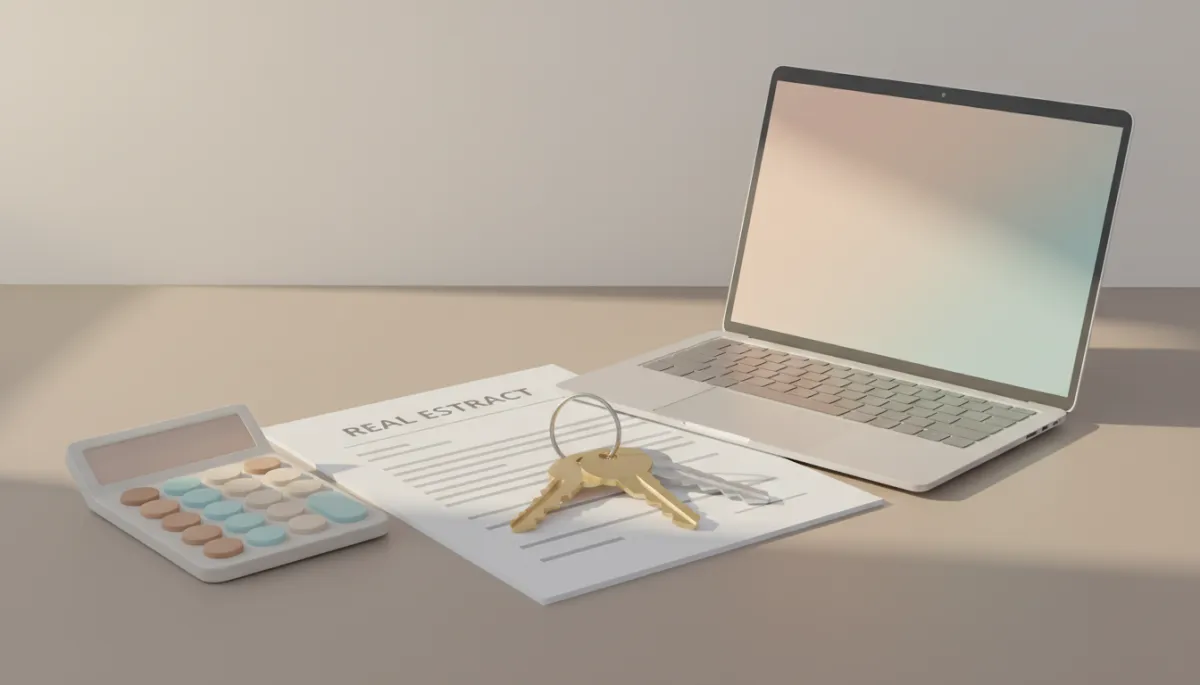Signed purchase agreement, house keys, and calculator symbolizing closing with rebates Signed purchase agreement, house keys, and calculator symbolizing closing with rebates