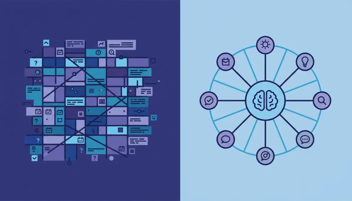 Comparison of cluttered content calendar versus focused topic cluster strategy Comparison of cluttered content calendar versus focused topic cluster strategy