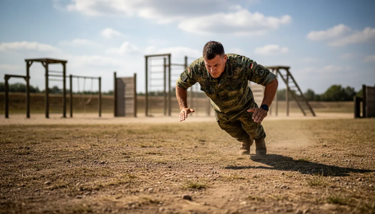 add some visals and images. Context: This is for a blog post about "Die besten Fitnessübungen zur Vorbereitung auf die AGA bei der Bundeswehr". Style: Professional quality, photorealistic, high resolution add some visals and images. Context: This is for a blog post about "Die besten Fitnessübungen zur Vorbereitung auf die AGA bei der Bundeswehr". Style: Professional quality, photorealistic, high resolution