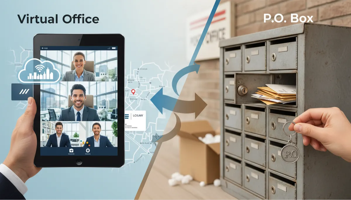 Receptionist securely sorting business mail into labeled suites
