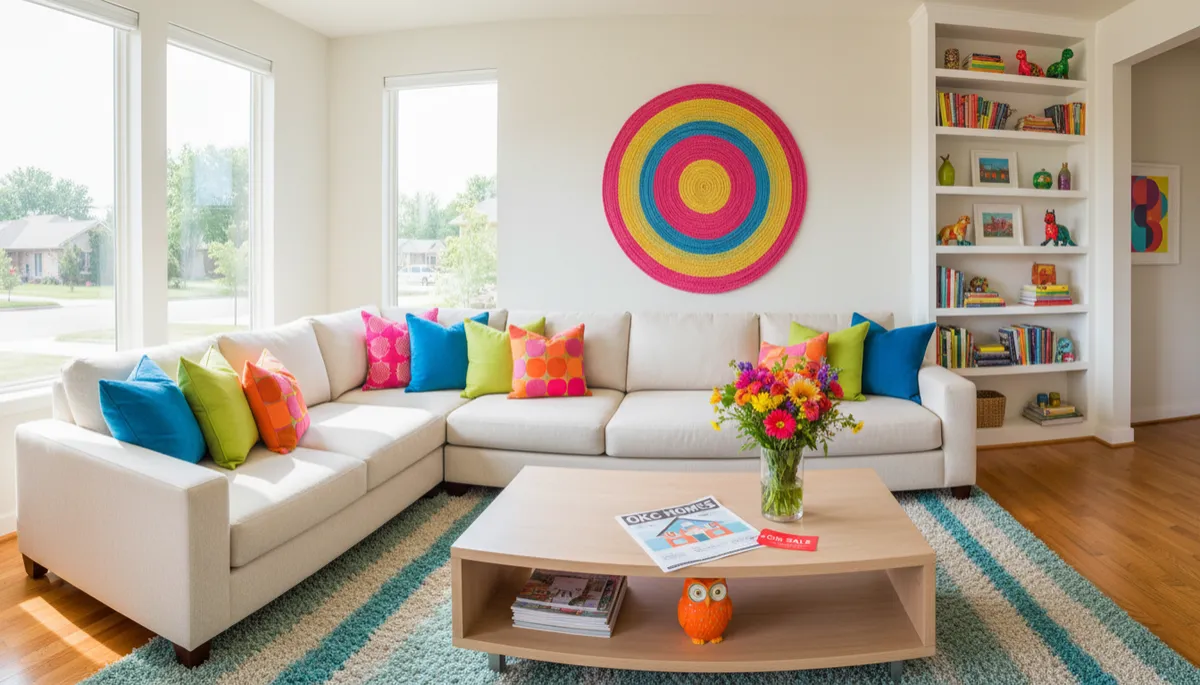 Staged Oklahoma City living room prepared for homebuyers Staged Oklahoma City living room prepared for homebuyers