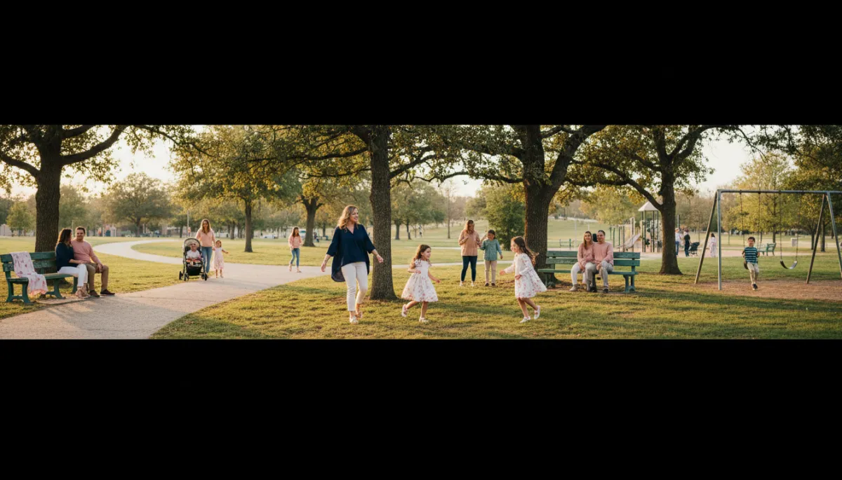Moore Oklahoma community lifestyle — families and parks in OKC metro suburb 2026