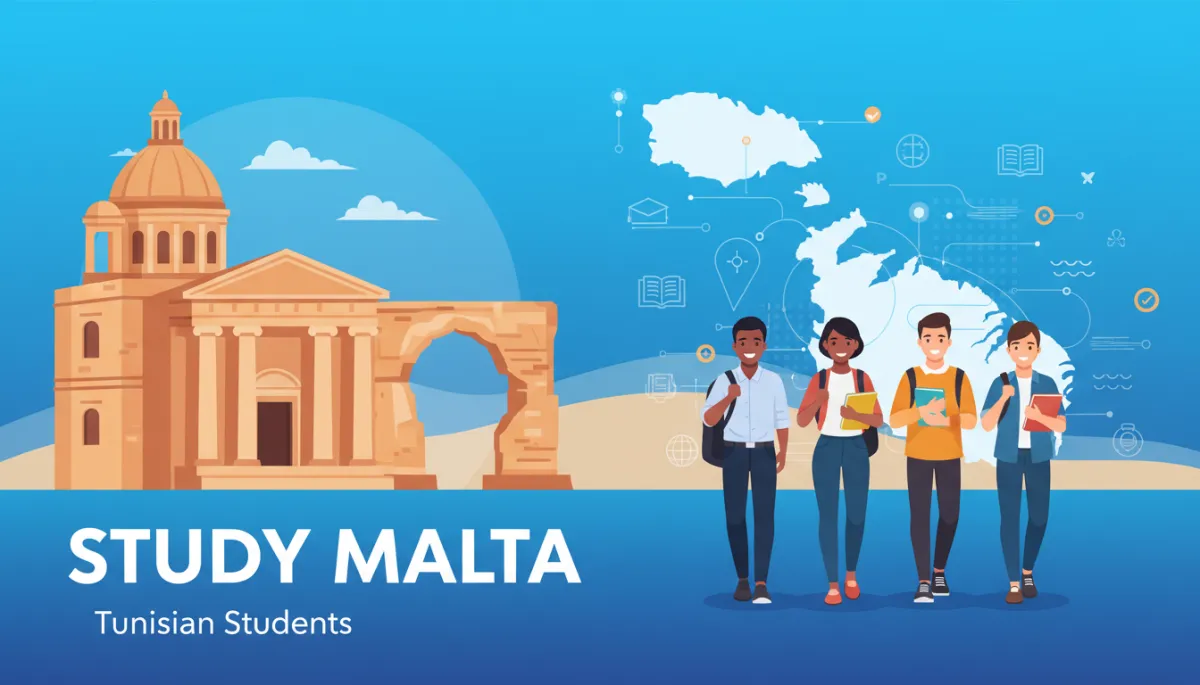 International students in Valletta Malta historic courtyard