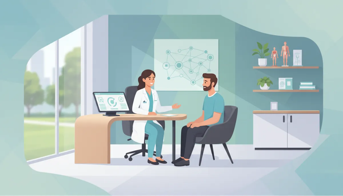 Generate and add 1 photorealistic image of a modern weight loss clinic consultation room with a health professional to this blog post.. Context: This is for a blog post about "Best CRM for Weight Loss Clinics (2026): 7 Platforms Compared". Style: Professional quality, photorealistic, high resolution