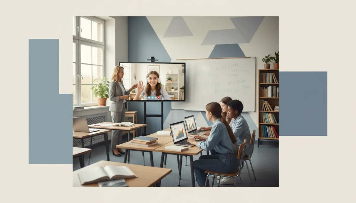 Blended learning environment with in-person and homeschooled students collaborating