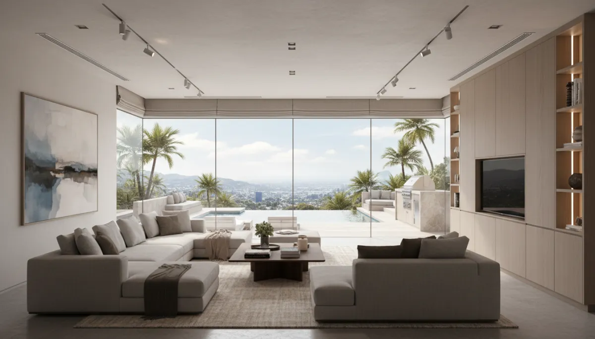 Interior of a Hollywood Hills short-term rental highlighting assets for cost segregation Interior of a Hollywood Hills short-term rental highlighting assets for cost segregation
