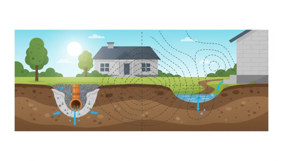 French Drain vs Yard Grading: Best Drainage Solutions