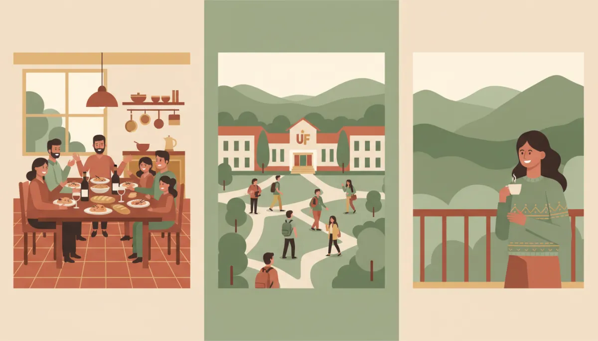 Mosaico com família italiana, UFV em Viçosa e presente em Minas Gerais