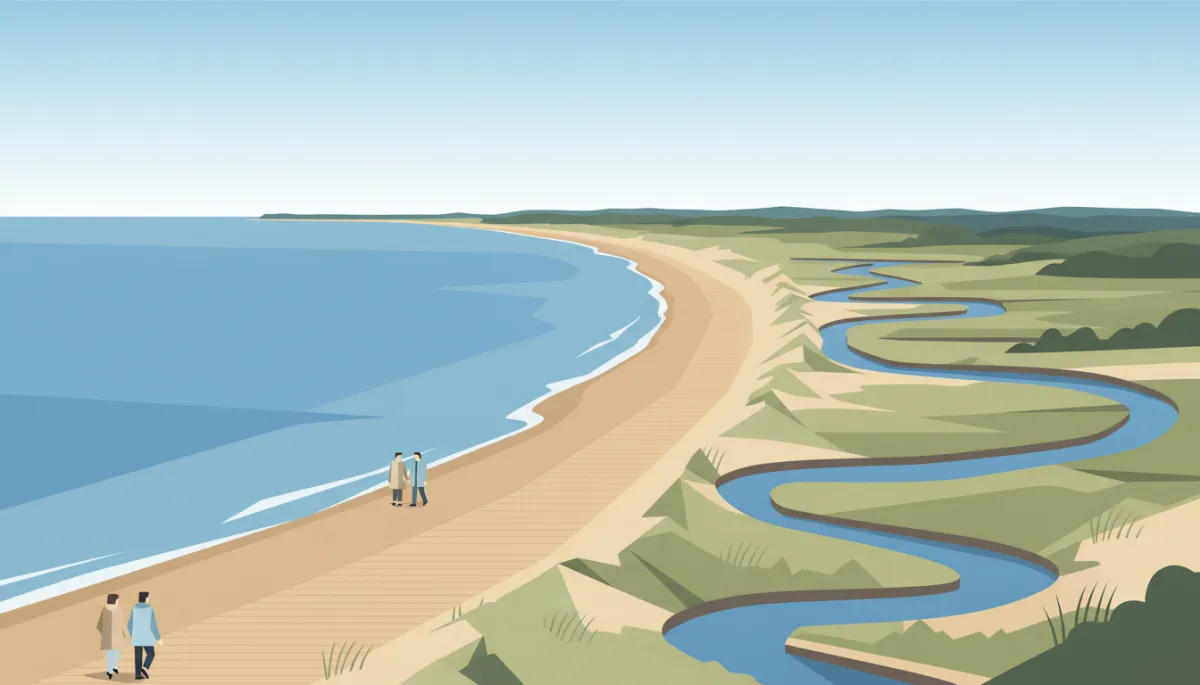 Crane Beach and the Great Marsh in Ipswich MA on a mild spring day