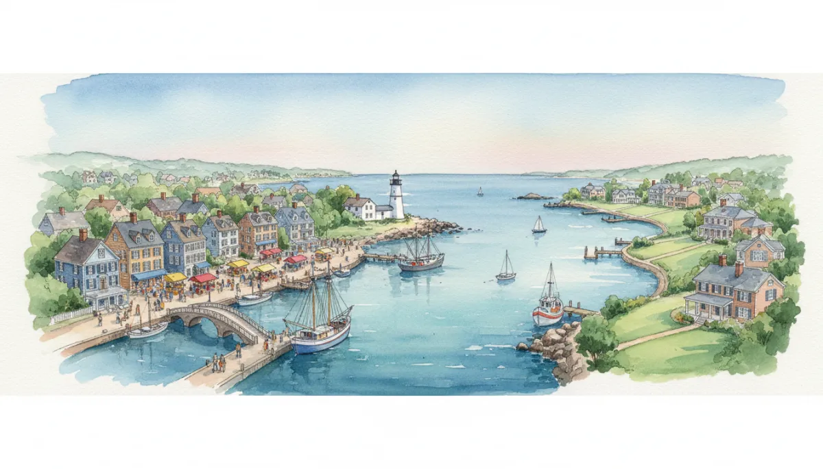 North Shore Massachusetts neighborhood with classic New England homes in early spring