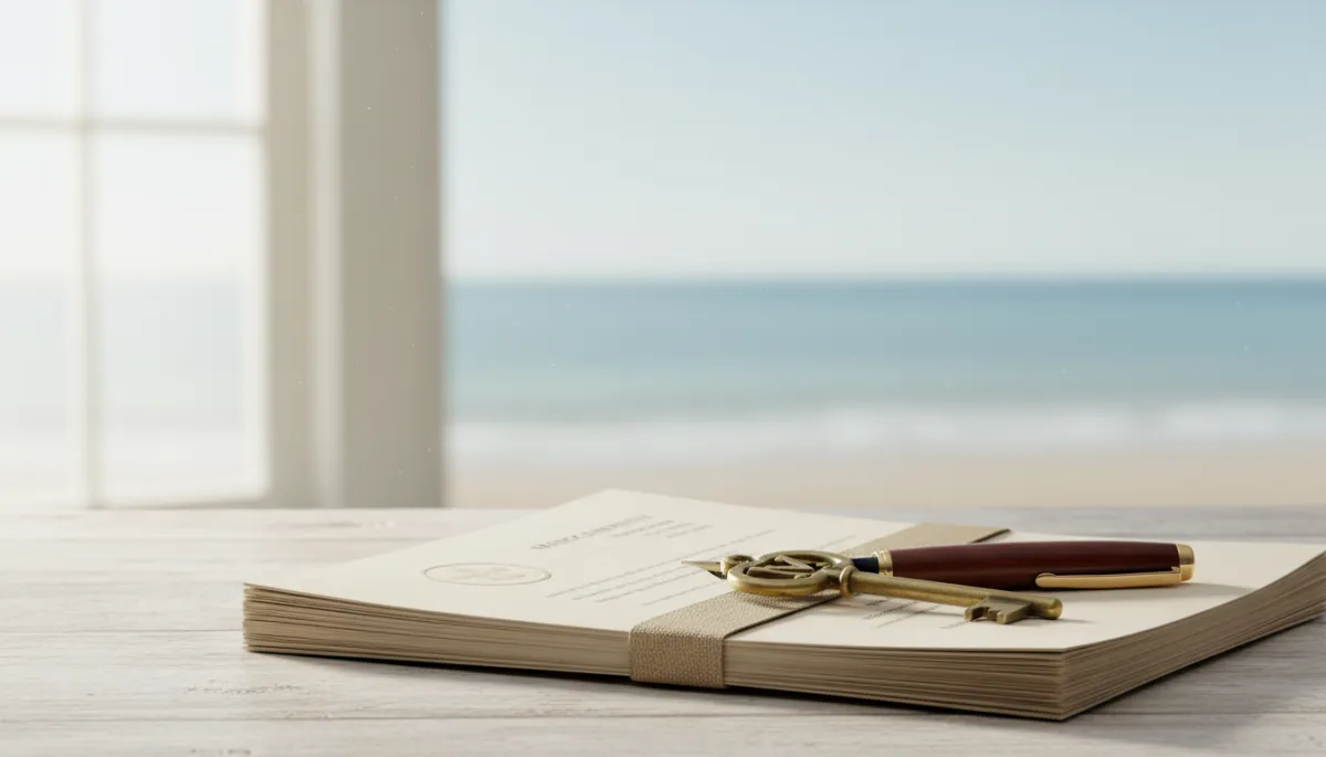 Real estate closing documents and keys on a table during a Massachusetts home purchase
