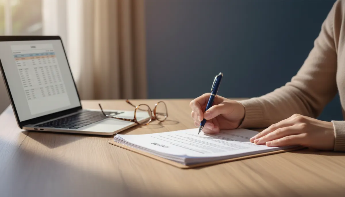 Seller reviewing a real estate offer document