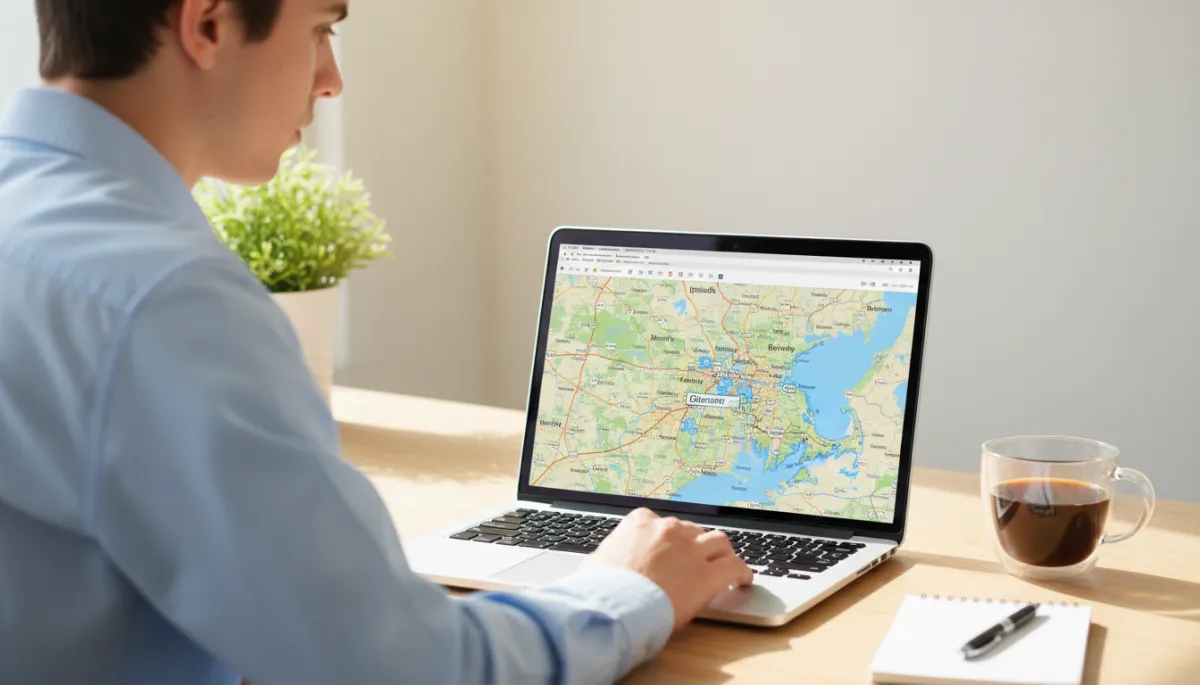 Home buyer comparing North Shore neighborhoods on a laptop map