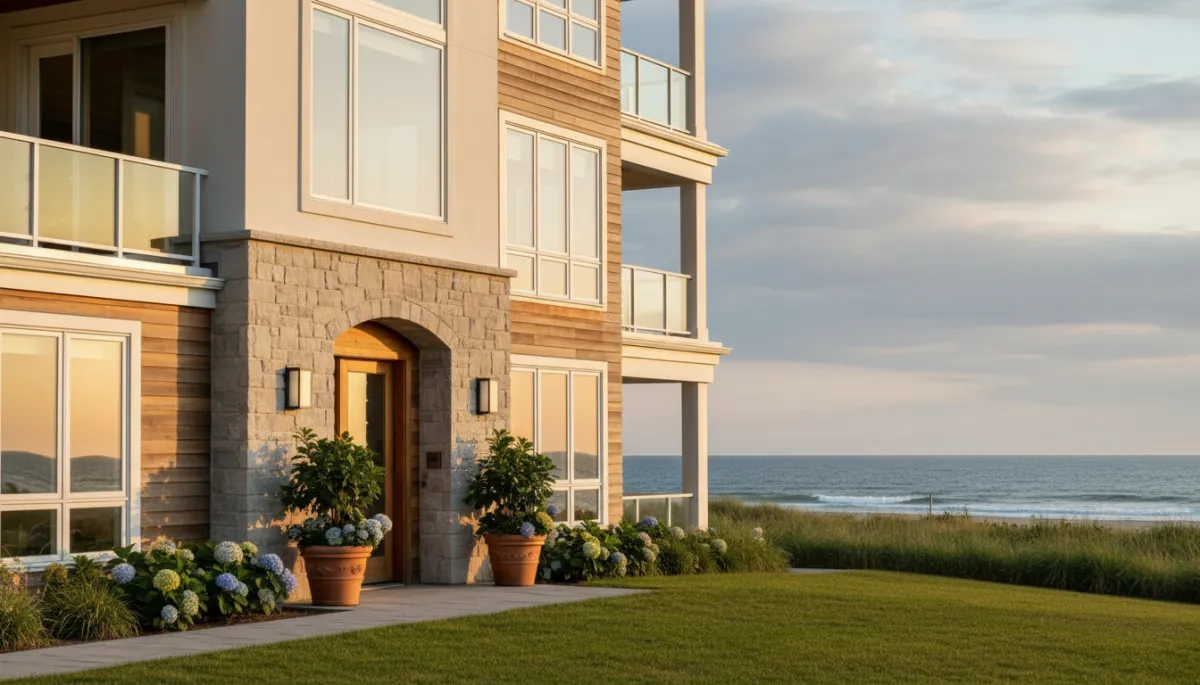 Welcoming smaller coastal home condo North Shore Massachusetts bright sunny day downsizing retirement living Essex County Boston