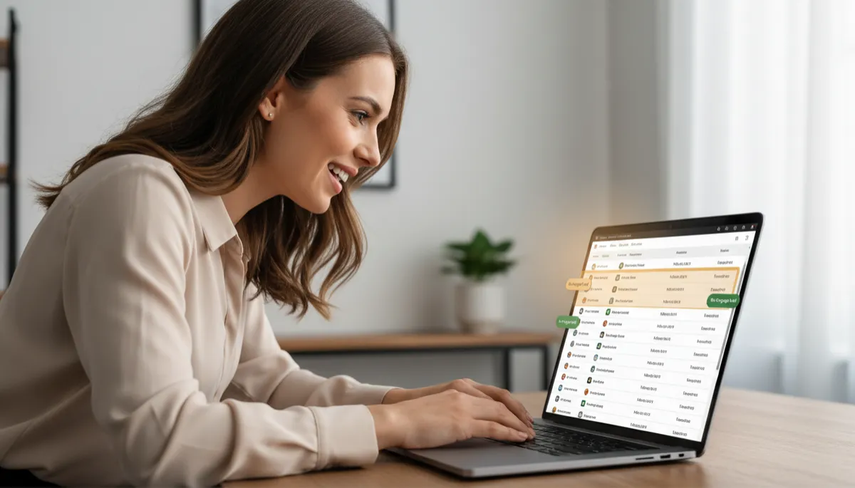 Real estate agent reviewing CRM showing reactivated old leads