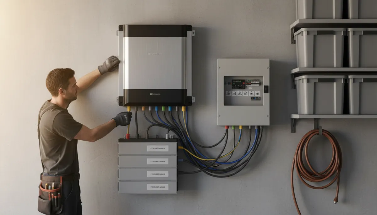 Technician completing a compliant inverter and battery installation in Cape Town
