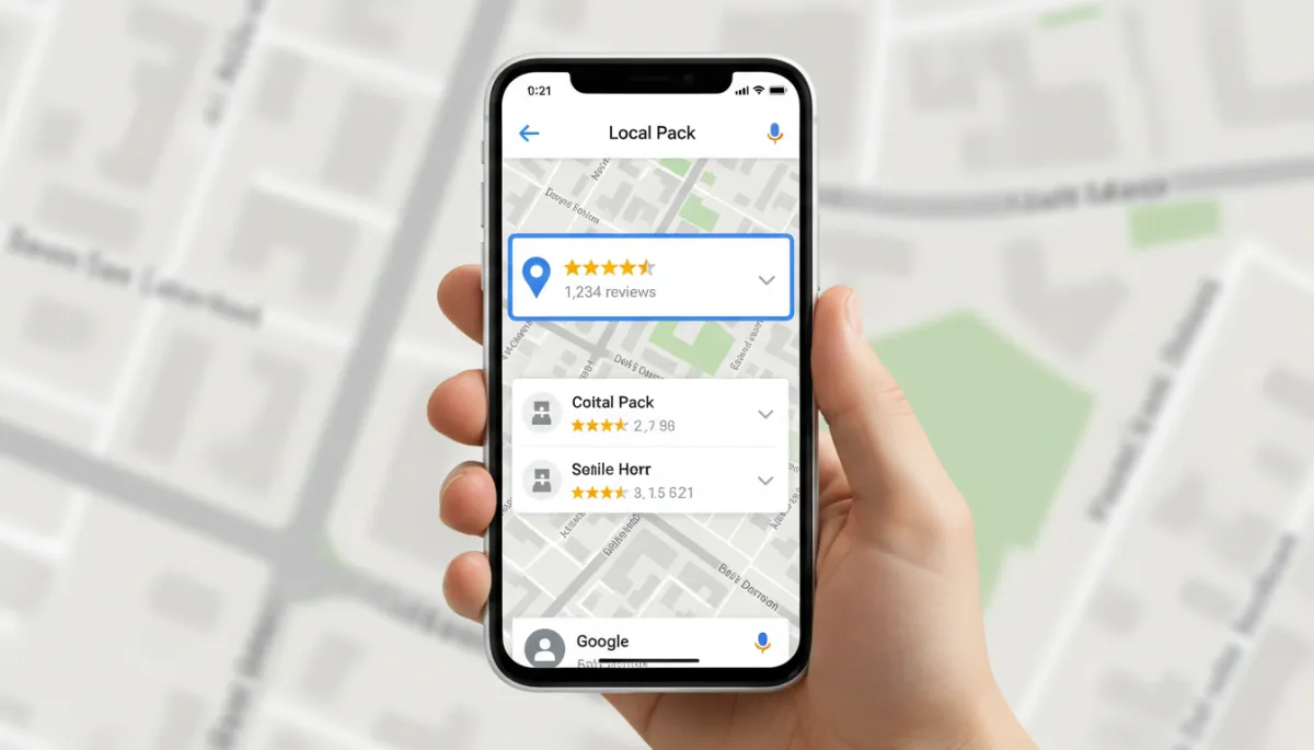 Google Maps local pack highlighting a top-rated local business