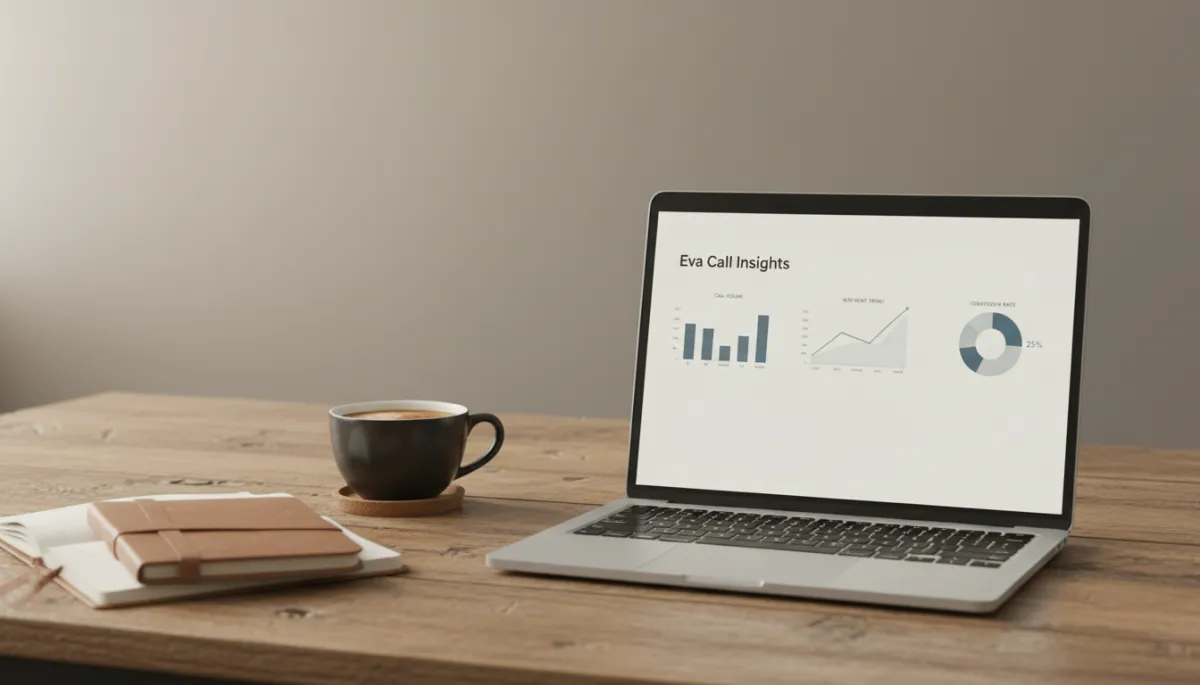 Analytics dashboard showing AI voice agent call insights for a small business