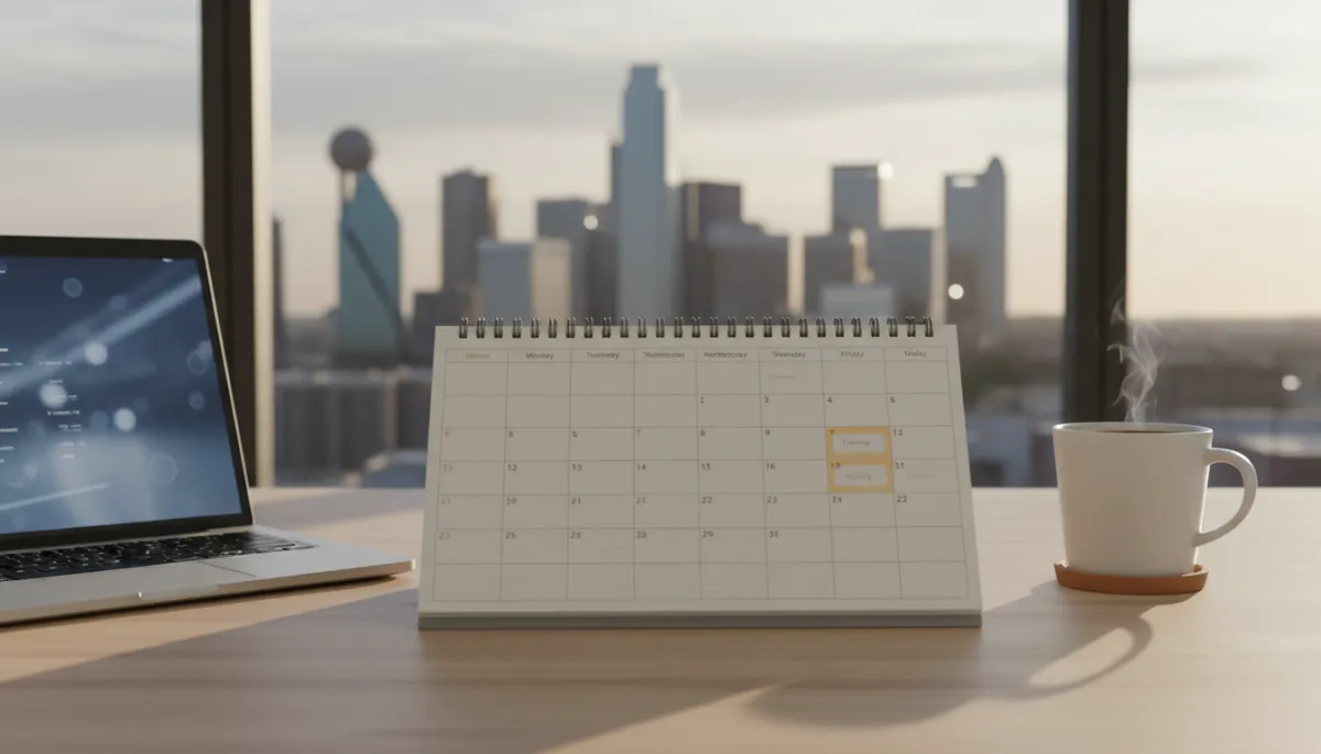 Weekly calendar showing three strength training blocks for a busy professional