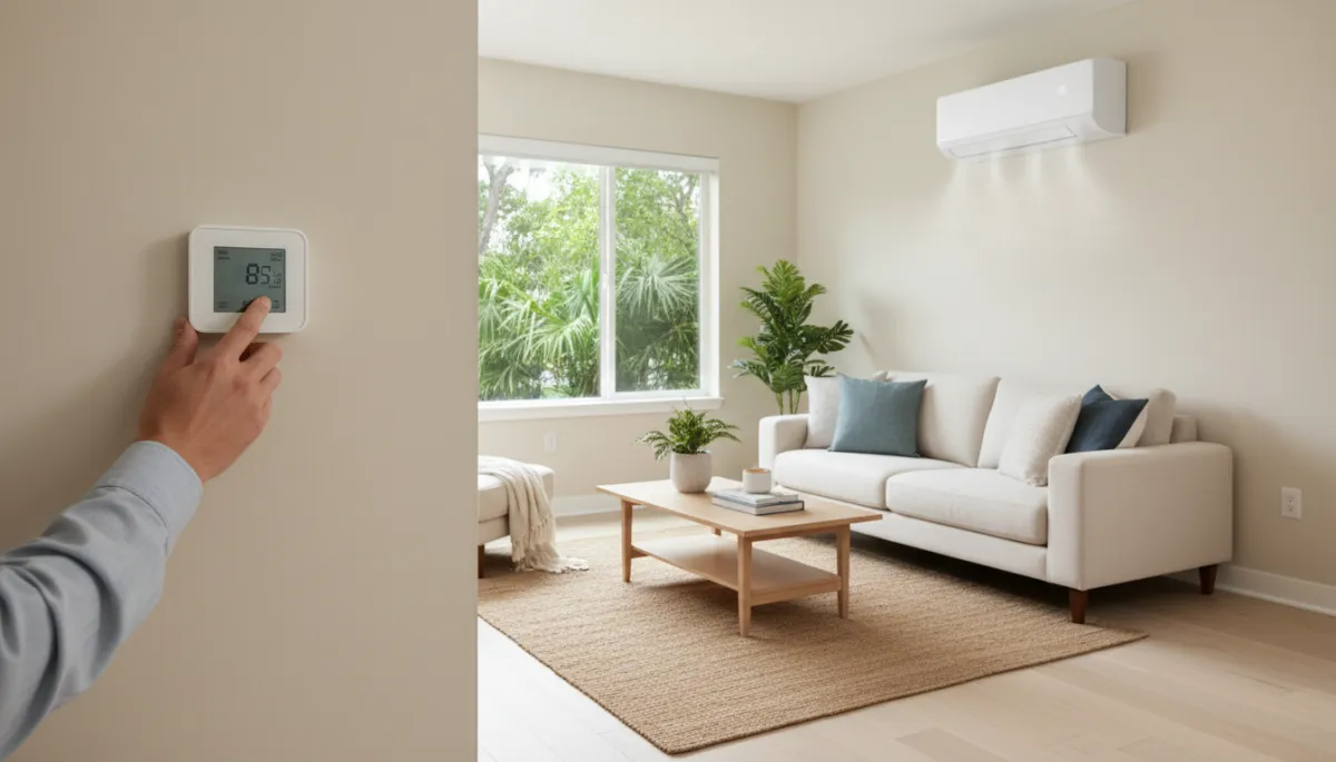 Homeowner adjusting a thermostat for better home comfort