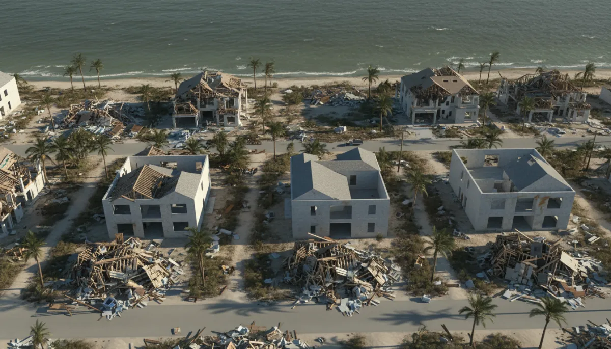 ICF homes remaining standing in a Florida coastal neighborhood after a major hurricane