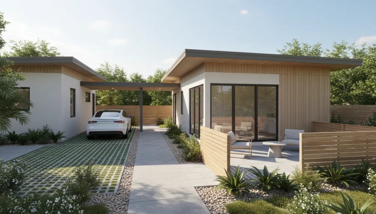 Florida ADU with separate entrance and private outdoor space designed for tenants Florida ADU with separate entrance and private outdoor space designed for tenants
