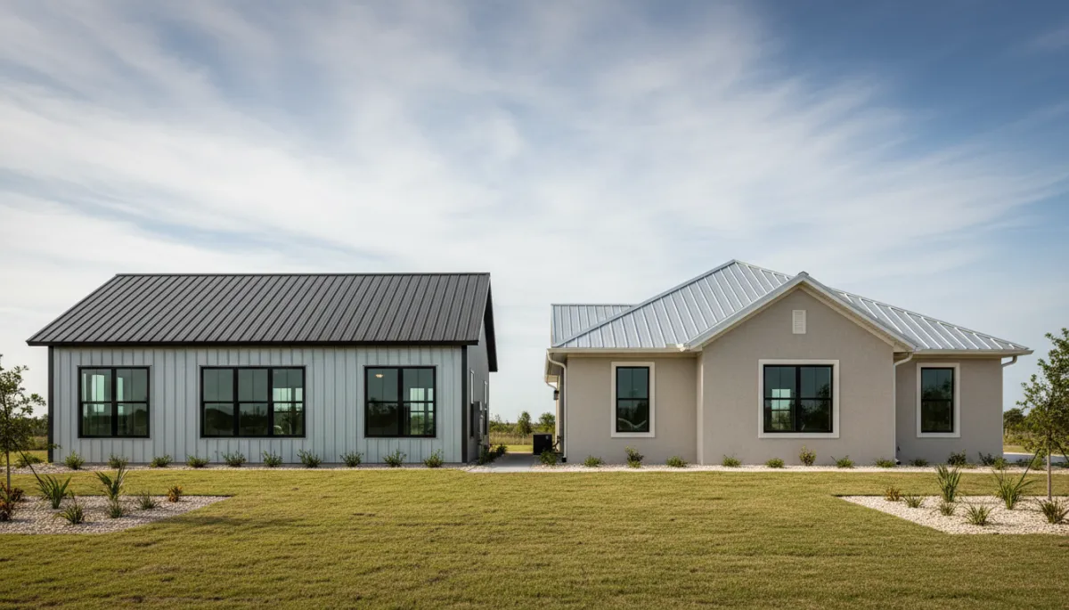 Florida steel barndominium and ICF custom home demonstrating modern storm‑resistant construction