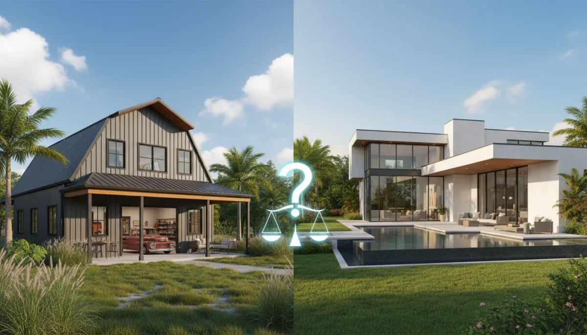 Barndominium vs Custom Home: Florida Financial Guide