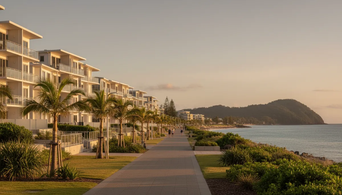 Modern apartments overlooking the Trinity Beach esplanade and foreshore Modern apartments overlooking the Trinity Beach esplanade and foreshore