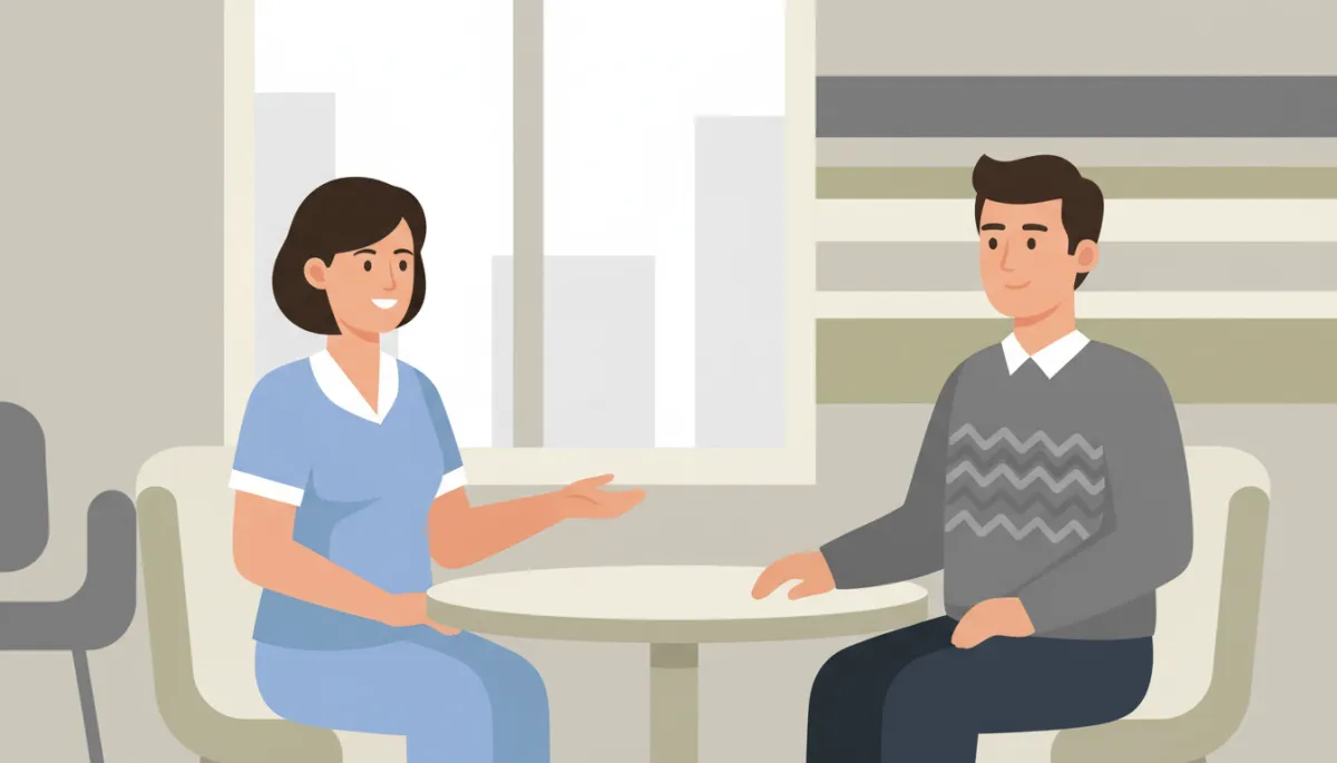 Doctor discussing erectile dysfunction evaluation and treatment options with a male patient Doctor discussing erectile dysfunction evaluation and treatment options with a male patient