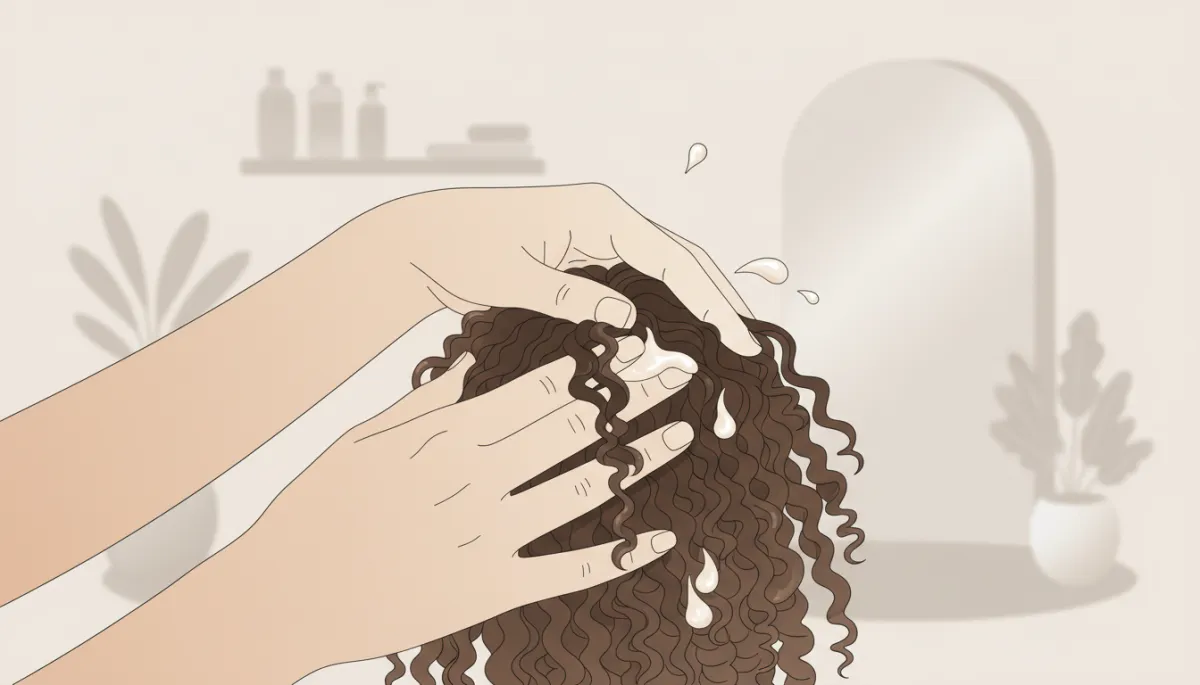 Stylist applying hydrating cream to natural coils in a professional salon